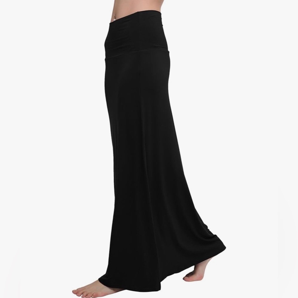 Amy's Closet Black Maxi Skirt - Foldover Waist
